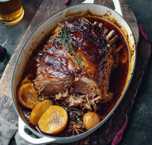 Cochon Confit à la Bière Sirop dÉrable et Épices Un Plat